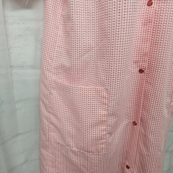 Dreamcrest Pink Gingham Pearl Snap House Dress Nightgown Lounge M - Picture 5 of 14